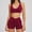 Red, variant on PISONIC Workout Sets for Women 2 Piece Yoga Sports Bra High Waist Booty Lifting Shorts Gym Yoga Outfit