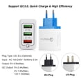 thumbnail image 3 of Yeacher Portable Travel Home Universal 3-Port USB Wall QC3.0 Quick Fast Charging / Plug Adapter for Smartphones Tablets, 3 of 6
