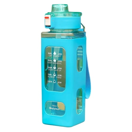 

Xssm Water Bottle 700ml - Square High Capacity Portable Lanyard Leakproof Straw Type Outdoor Sports Drinking Bottle Milk Juice Water Cup for Gym