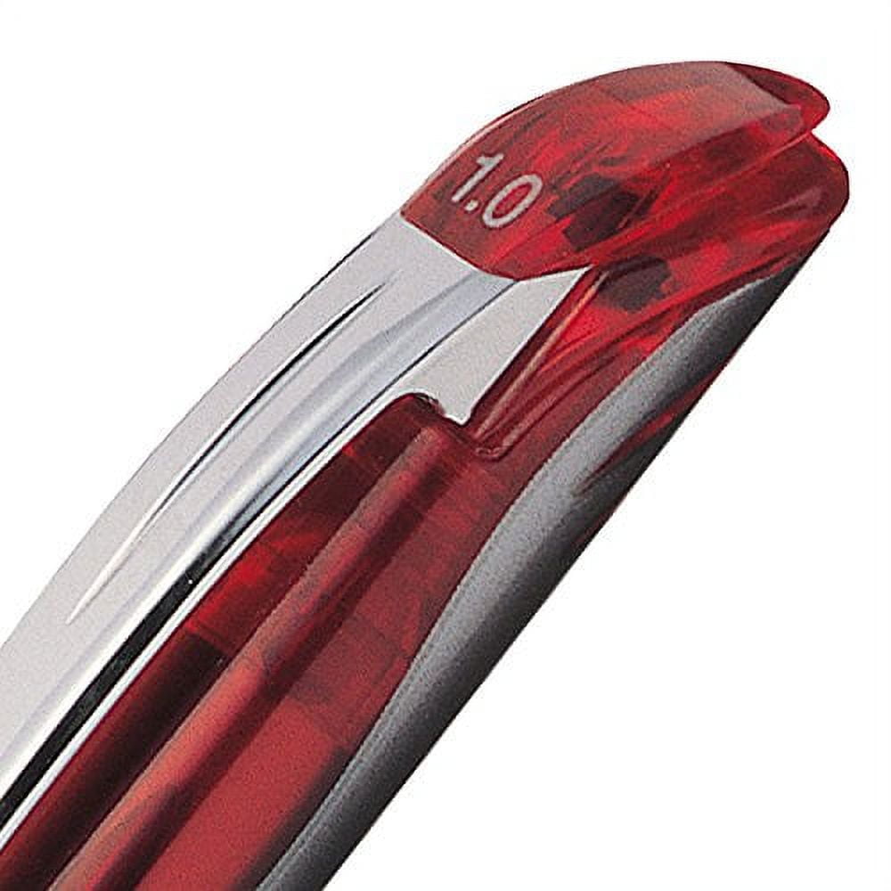 Pentel EnerGel Deluxe Liquid Gel Pen, Bold Line, Metal Tip, Red Ink, Box of 12 (BL60-B)