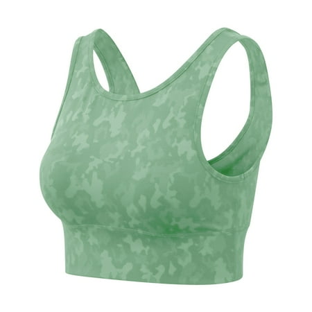 

Spdoo Womens Camouflage Jacquard Yoga Sports Bra Green S