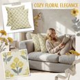 thumbnail image 5 of Floral Throw Pillow Covers 18 X 18 Inch, Spring Plant Print Linen Cushion Case for Living Room Sofa Couch, Easter Decoration Flower Pillow Sham for Home Decor Home Bedroom Easter Decorations 1pcs A, 5 of 7