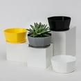 thumbnail image 5 of YaoZQ Modern 8.2 inch Round Planting Pot with Base, Thick Garden Planter. Flower Vessel for Living Room, Patio & Porch Display, 5 of 8