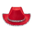 thumbnail image 4 of Womens Sequin Cowgirl Hat and Fringed Bandana Set Sparkle Cowboy Hat for Fancy Dress Hen Party Cowgirl Halloween Costumes Hats Carnival Music Festival Accessories, 4 of 8