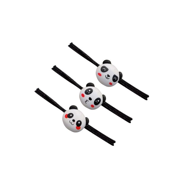 3 piezas de cuerda para el cabello con forma de Panda de dibujos animados, accesorios para el cabello de Navidad