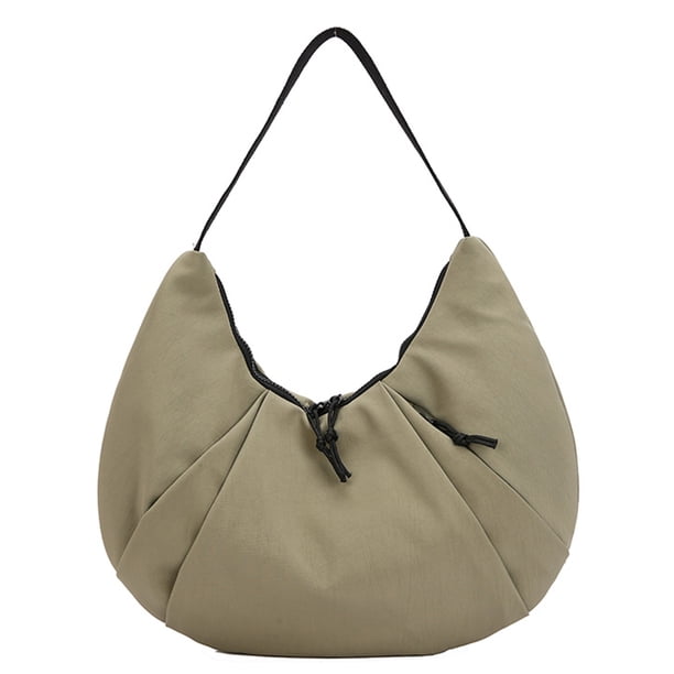 Bolso Hombro Informal Plisado Gran Capacidad Likrtyny Verde Militar