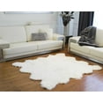 thumbnail image 3 of 72" x 72" x 1.5" Off White Octo Faux Sheepskin - Area Rug, 3 of 3