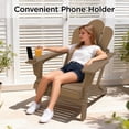 thumbnail image 2 of Tappio Folding Adirondack Chair Set of 2, All Weather HDPE Outdoor Patio Chairs with 3- Position Adjustable Backrest, Detachable Multifunctional Holders and Cup Holders, Fire Pit Chairs, Brown, 2 of 8