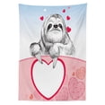 thumbnail image 3 of Ambesonne Sloth Tablecloth Rectangular Table Cover, Romantic Sloth in Love, 60"x90", Pink Pale Blue Black, 3 of 4