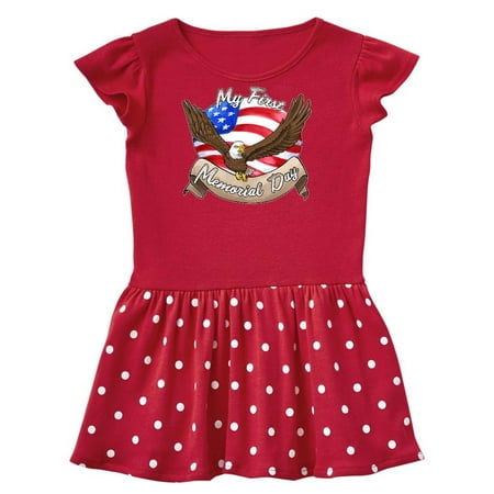 

Inktastic My First Memorial Day- Bald Eagle Gift Toddler Girl Dress