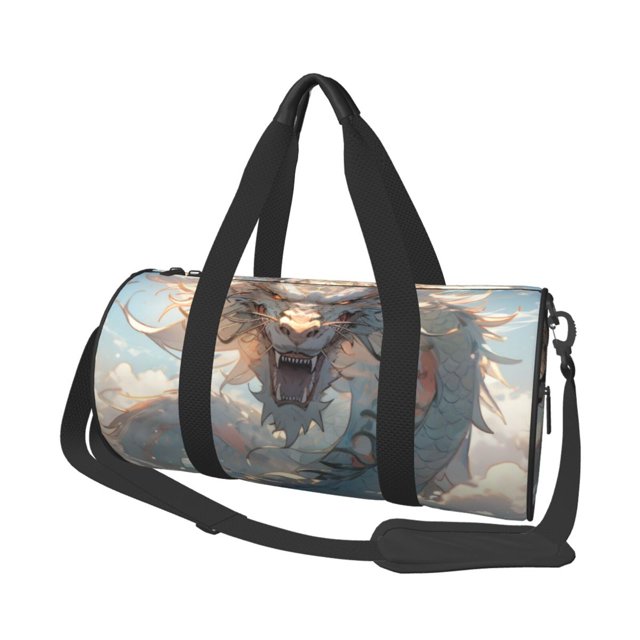 Easygdp Cool Cloud White Dragon Bolsa de Viaje, Bolsa de Mano, Bolsa de Gimnasio, Bolsa de Equipaje para Viaje