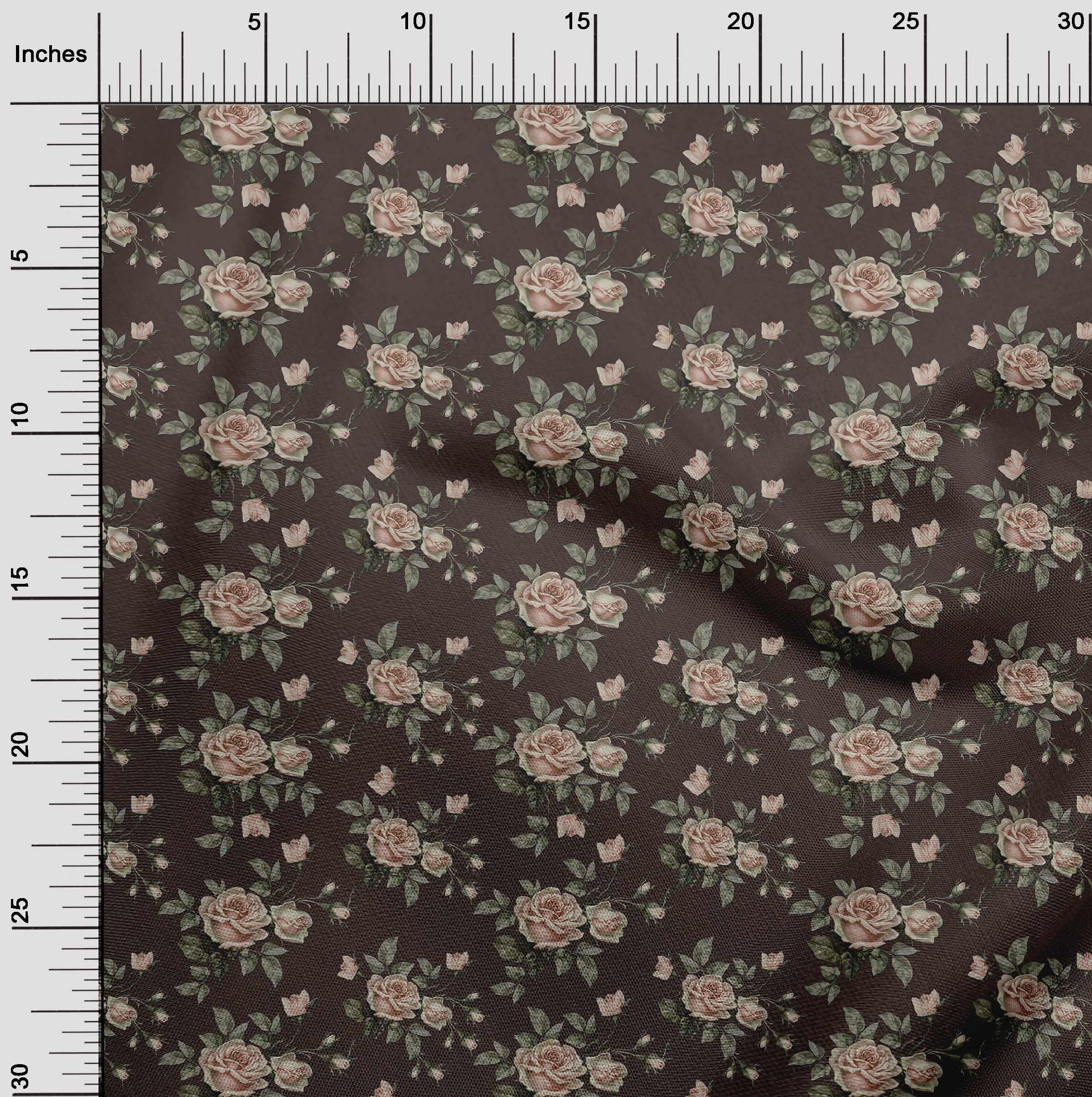 oneOone Viscose Jersey Dark Chocolate Fabric Floral Sewing Craft Projects Fabric Prints By Yard 60 Inch Wide