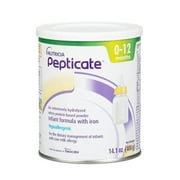 Pepticate Baby Formula, Hypoallergenic Powdered Infant Formula for Cow Milk Allergy, with Omega 3 DHA, ARA, Iron & Prebiotics, 14.1oz