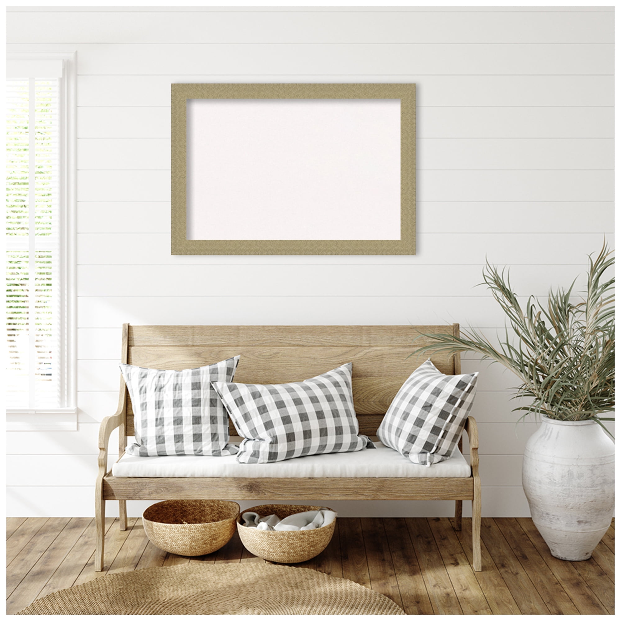 Amanti Art White Cork Board Framed Mosaic Gold Bulletin Board 40 in. x 28 in.