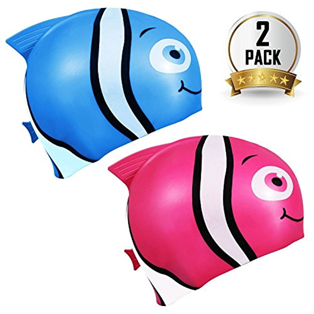 Kids Swim Goggles 2pack (OR Silicone Swim Caps 2pack) Crystal Clear Swimming Goggles for Children and Teenagers,... by LIVEDITOR LIGHTING