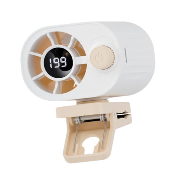 Ventilador portátil con clip, carga USB, rotación de 360 degree, ventilador de escritorio para refrigeración personal. Blanco