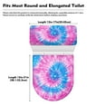 thumbnail image 7 of COEQINE Blue Pink Tie-Dye Toilet Lid Cover and Toilet Tank Cover Polyester Fabric Easy to Clean Breathable with a 2-Piece Toilet Cover Set for Indoor Decoration, 7 of 7