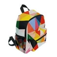 thumbnail image 2 of FORMRS School Backpack with Front Zippered Pocket 12" Student Travel Daypack, Purple Triangles, 2 of 6