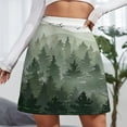 thumbnail image 3 of Aesthetic Foggy Mountain View Painting Trees Women's High Waist Skirt Stretchy Casual Mini Skirt, 3 of 8