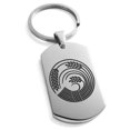 thumbnail image 1 of Stainless Steel Circle of Rice Plant Kamon Crest Engraved Dog Tag Keychain Keyring, 1 of 1