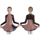 thumbnail image 3 of Niños Niñas gimnasia patinaje artístico Ballet traje de baile lírico malla transparente manga larga vestido brillante con diamantes de imitación Ropa de baile, 3 of 5