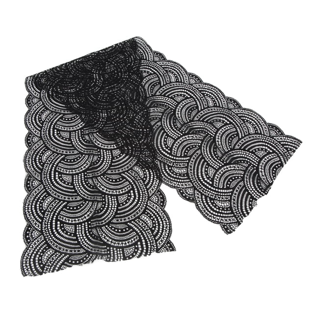 Adorno de Encaje para Coser, Material de Nailon de Color Negro, Cinta de Encaje Suave, Cómodo, Estilo Elegante, 10 Yardas para Decoraciones para Diseños Florales