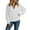 White, variant on Bibifish Womens Sweatshirts Autumn Soft Oversized Solid Color V Neck Sweatshirts Cozy Long Sleeve Trendy Streetwear Pullover Tops For Ladies