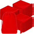 thumbnail image 1 of Funda de terciopelo con cordón Wesnoy, 200 unidades, roja, 7 x 9 cm, 1 of 6