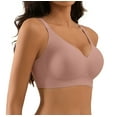 thumbnail image 2 of Qylux Women's Wireless Bra - Full Coverage Seamless Soft Support Bra,Comfortable T-Shirt Bra for Everyday Wear,Mauve,L, 2 of 7