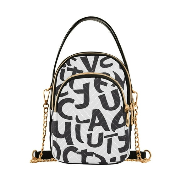 joogoo Women Cute Alphabets Chain Crossbody Bags Shoulder Handbag Phone Purse
