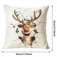 thumbnail image 3 of Funda de almohada con estampado divertido navideño, funda de cojín de lino para sofá, decoración del hogar, funda de cojín familiar, 3 of 7