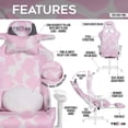 thumbnail image 3 of Techni Sport Pink Cow Print Gaming Chair w/ Footrest, Lumbar Support, Recline & 300 lb Capacity, 3 of 12