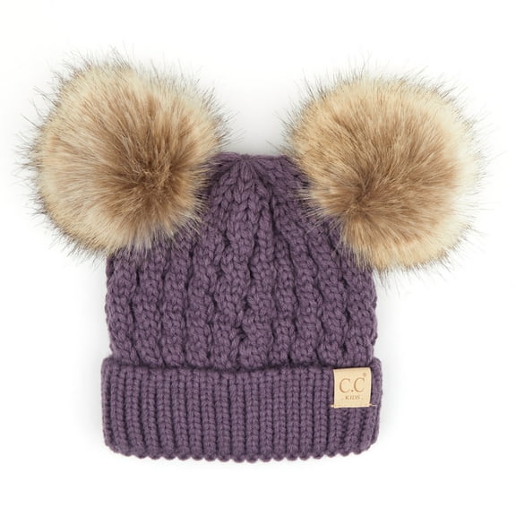 CC Kids Double Faux Pom Beanie