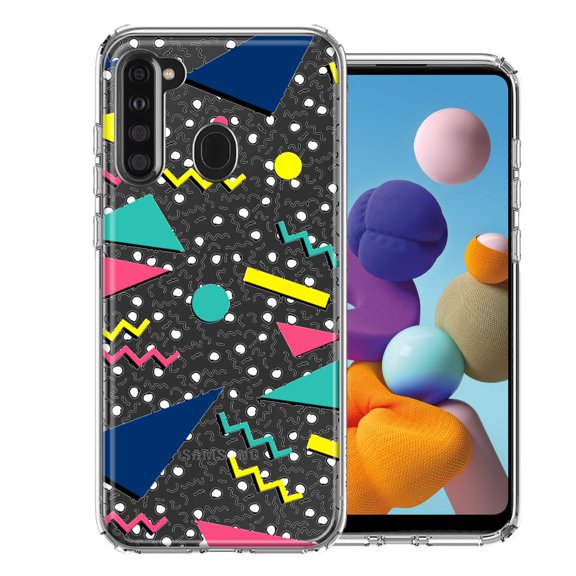 MUNDAZE for Samsung Galaxy A21 90's Swag Shapes Design Double Layer Phone Case Cover