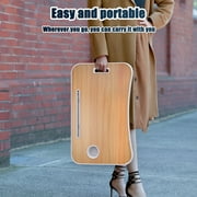 Laptop Bed Desk Tray Bed Table, Foldable Portable Lap Desk Notebook Stand Reading Holder with Storage Drawer and Cup Holder for Eating Breakfast on Bed/Couch/Sofa