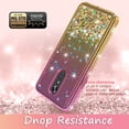 thumbnail image 5 of LG Stylo 5 Case, KAESAR Quicksand Glitter Sparkly Rhinestone Liquid Colorful TPU Bumper Protective Cover for LG Stylo 5 (Gold/Pink), 5 of 5