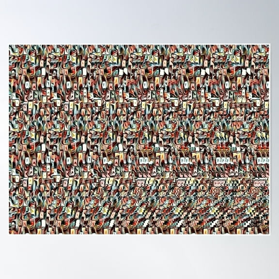 Walking Dog Stereogram Poster Wall Art, Modern Wall Decor For Living Room Bedroom, 8x12 UNFRAMED