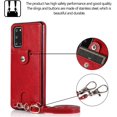 thumbnail image 4 of PU Leather Wallet Case for Samsung Galaxy S20 Plus Necklace Crossbody Lanyard Case Cover with Card Holder Adjustable Detachable Anti-Lost Neck Strap Case for Samsung Galaxy S20 Plus,6.7",Red, 4 of 13