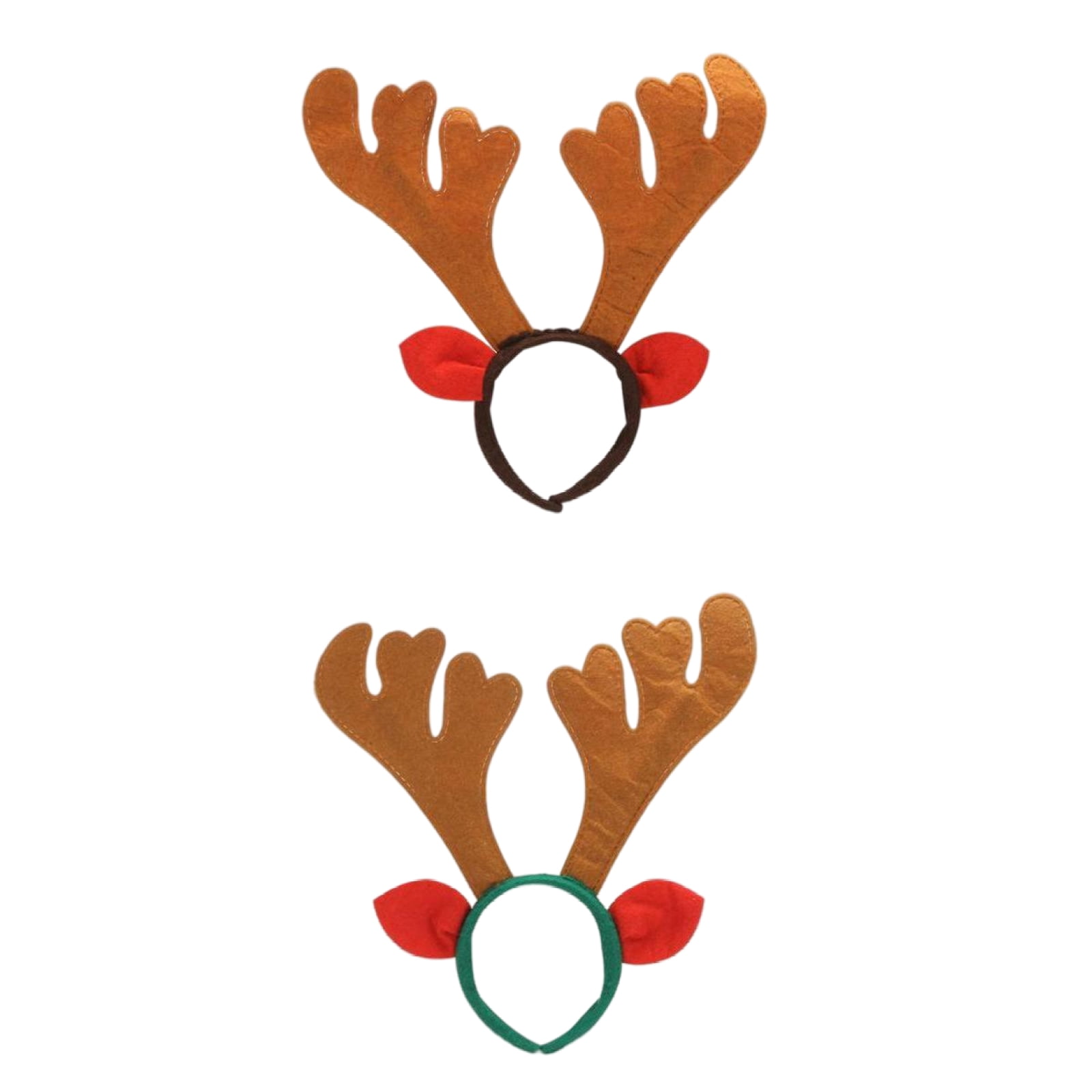 Pack De 2 Diademas De Navidad Con Cuernos De Reno Y Campanas – Accesorios De Fiesta Para Niños Y Adultos (Rojo Y Dorado)