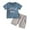 Blue, variant on Odeerbi Toddler Boys Summer Cotton Outfits Toddler Kids Baby Fashion Cute Short Sleeve Letter Print 2025 Casual Shorts with Pocket Suit Blue 18-24 Months
