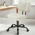 thumbnail image 4 of Gianna Armless Office Chair – Adjustable Rolling Task Chair with Lumbar Support for Comfortable All-Day Sitting, Bone gray, 4 of 5