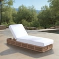 thumbnail image 2 of SAFAVIEH Gillian Outdoor Patio Sunlounger, Tan/White, 2 of 15
