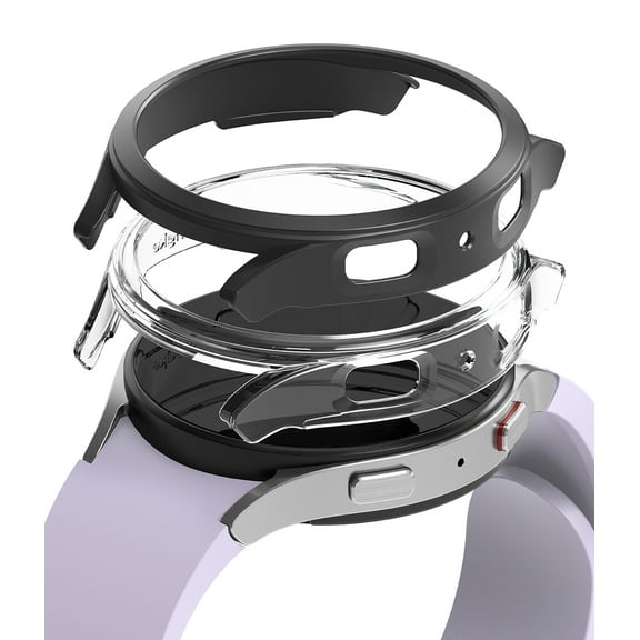 Ringke Slim Case [2 Pack] Compatible with Samsung Galaxy Watch 5 40mm, Watch5 Bezel [Frame Only] Premium PC Hard Thin Cover - Clear & Black