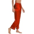 thumbnail image 6 of BOOMILK Pajama Pants for Women Sleepwear Solid Comfortable Satin Pants With Pockets, 6 of 9