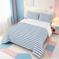 thumbnail image 2 of Erosebridal Minimalist Stripe Full Size Comforter Sets,Linear Striped Bedding Comforter Set,Reversible,3 Pieces,1 Comforter and 2 Pillowcases, 2 of 7