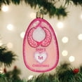 thumbnail image 3 of Old World Christmas Pink Baby Bib Glass Baby's First Christmas 32386, 3 of 7