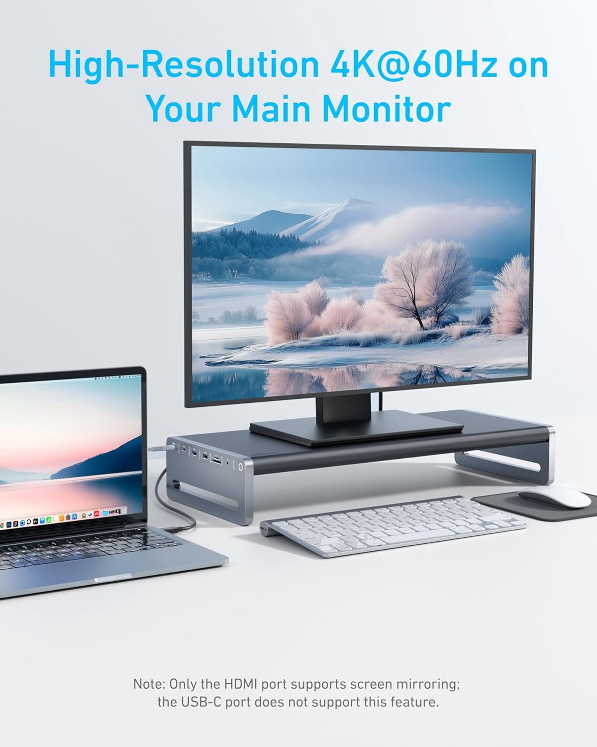 Anker USB C Hub, 10-in-1 Aluminum Monitor Stand with 100W PD, 5Gbps USB Ports, 4K@60Hz HDMI Display, Built-in 3.3 ft Cable, Clutter-Free Desk