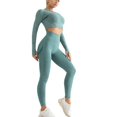 thumbnail image 5 of Kits De Polainas De Manga Larga, Traje De Yoga Para Levantamiento De Glúteos Que Absorbe La Humedad, Cintura Alta, Ajuste De Barriga Para Gimnasio ANGGREK Otros, 5 of 5