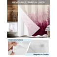thumbnail image 3 of No Hook Cloth Fabric Shower Curtain with Snap in Liner, Pink Botanical Waterproof Shower Curtains Set with See Through Top Window, Spring Summer Farmhouse Retro Beige Bath Curtains Shower 54"x78", 3 of 6