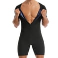 thumbnail image 2 of WMTBSRSW Short Sleeve Sauna Suits for Men Sauna Front Zipper One Piece Full Body Shaper for Yoga Workout Exercise Fitness Blue 3X-Large, 2 of 8